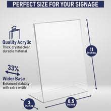 Acrylic Sign Holder 8.5 x 11, Slant Back Acrylic Display Stands, A Frame Flyer Holder for Office, Paper Stand Menu Holder, Table Sign Holders, Sign Holder Stand, Acrylic Stands for Display (6 Pack)