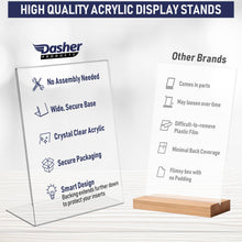 Acrylic Sign Holder 8.5 x 11, Slant Back Acrylic Display Stands, A Frame Flyer Holder for Office, Paper Stand Menu Holder, Table Sign Holders, Sign Holder Stand, Acrylic Stands for Display (6 Pack)